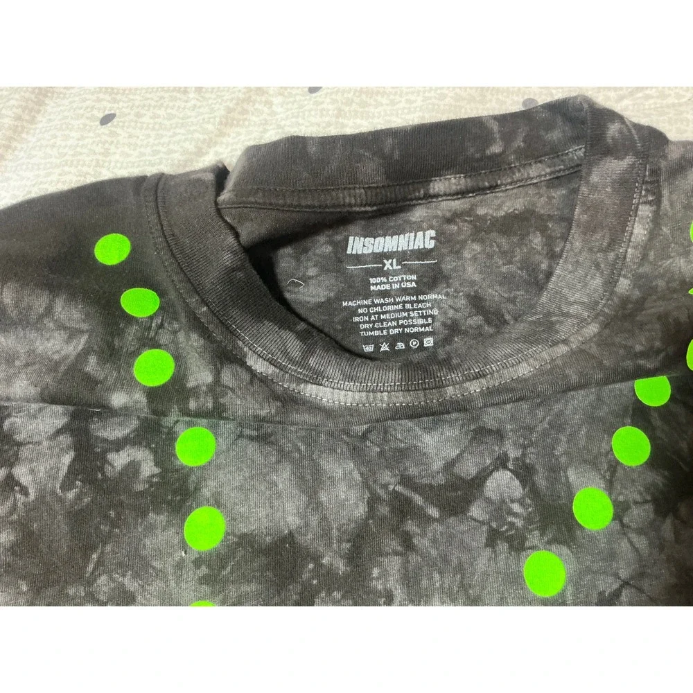 Insomniac Electric Mile Tie Dye Long Sleeve Shirt Mens XL Rave Smiley Face Black